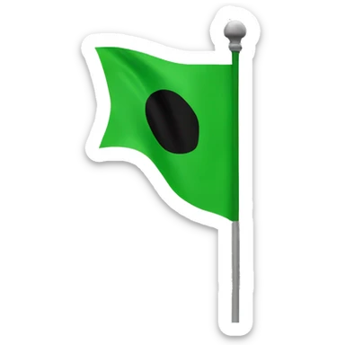 Green flag black and white sticker