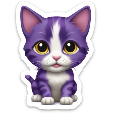 purple calico kitten  sticker