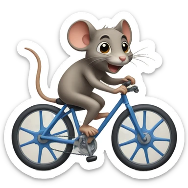 Jerry mouse riding bicycle  sticker