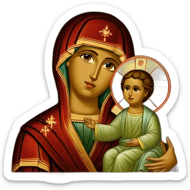 Orthodox Icon byzantin Theotokos sticker