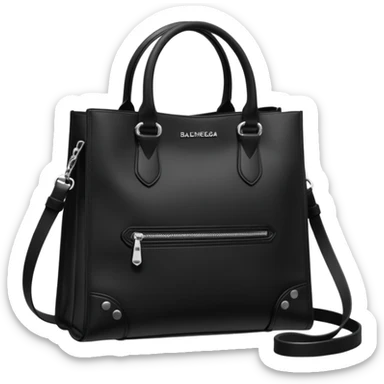 city tote bag from Balenciaga black with straps sticker