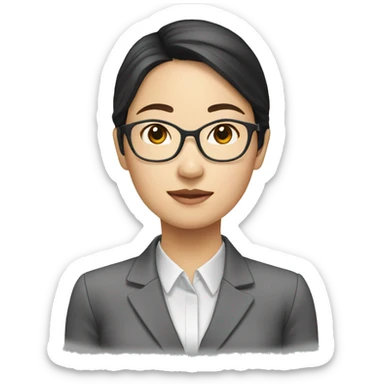 young asian woman office worker sticker