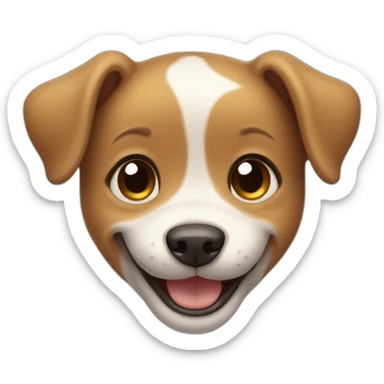 little puppy smiling and showing his teeth sticker