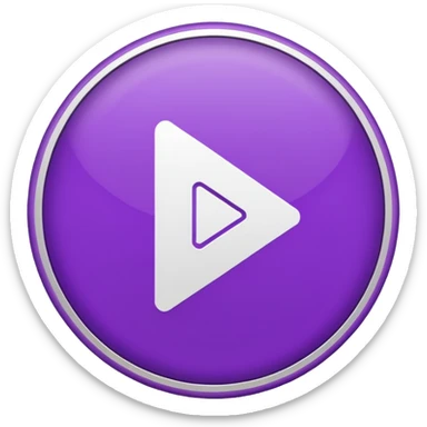 A Solid purple circle and white play button sticker