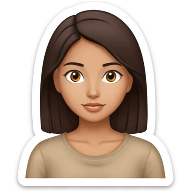 Pretty Latina girl with straight dark brown hair  sticker