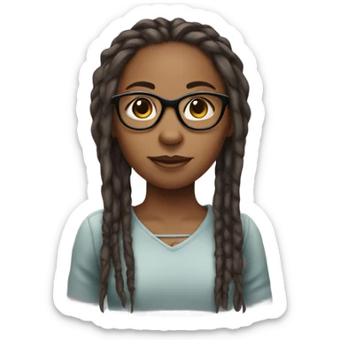 Girl with dreads and glasses  sticker