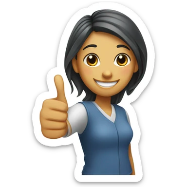 A girl praising  sticker