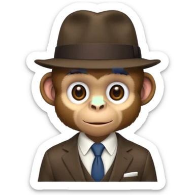 Make an emoji that looks like a monkey in a mafia sticker