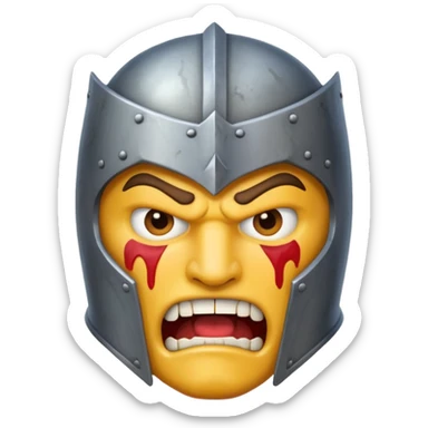 A knight in rage sticker