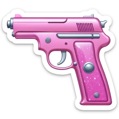 Pink glitter gun sticker