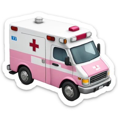 Realistic pink ambulance  sticker