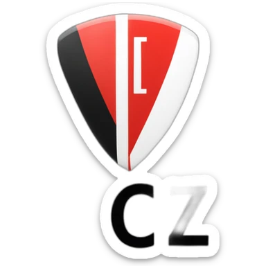 logo of a club with colors red and blck and white named FCZ sticker
