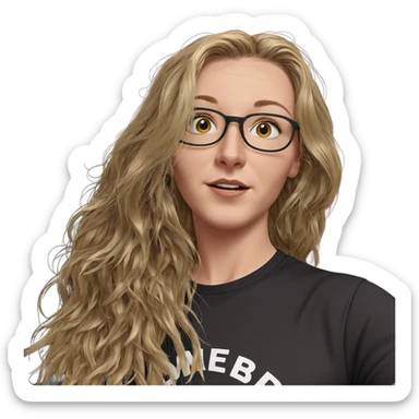 blonde girl in black shirt sticker