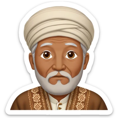 uzbek old man with national outfit  sticker