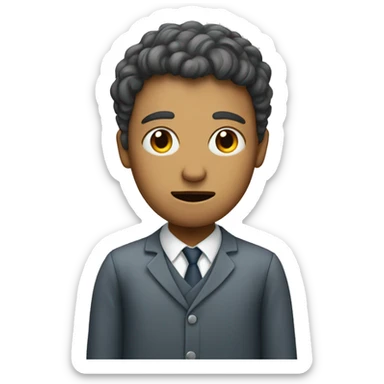 A person who is struggling with AI sticker