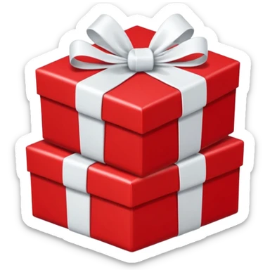 red gift boxes with white bows sticker