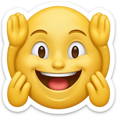 laughing face emoji, classic yellow sticker