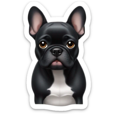 Black frenchie dog sticker
