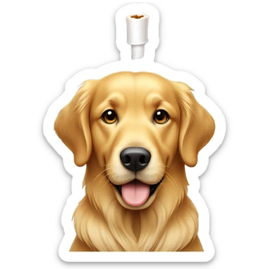 golden retriever smoking a joint sticker