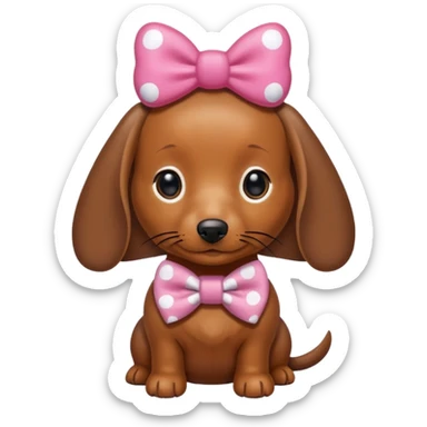 Dachshund with hello kitty bow sticker