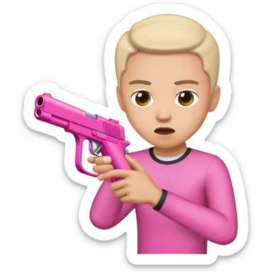 Pink Gun pointed at me sticker