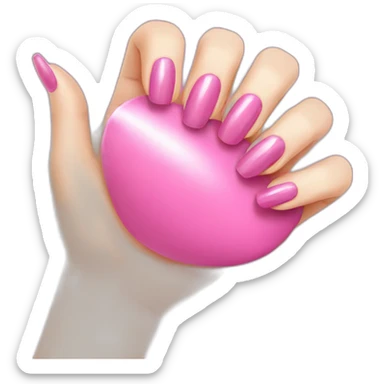 pink manicure sticker