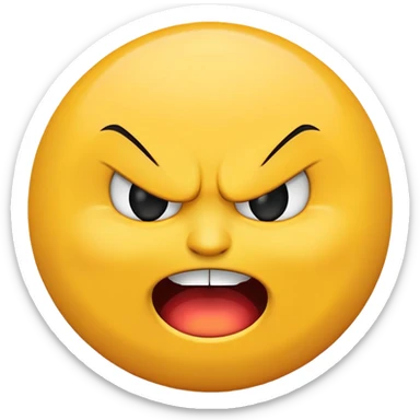 Circle angry smile face  sticker