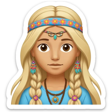 blonde hippie  sticker