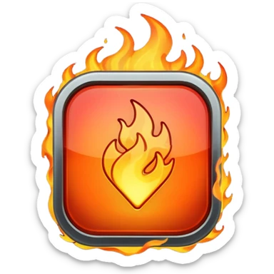 video play button with flames sticker