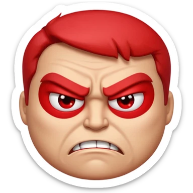 angry face emoji, expressive and intense sticker