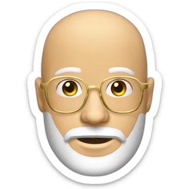 Bald-head-gold-rim-glasses-light-beard sticker