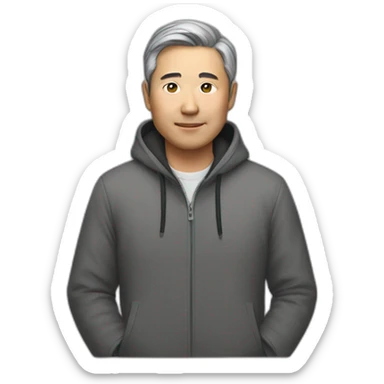Asian man middle age sticker