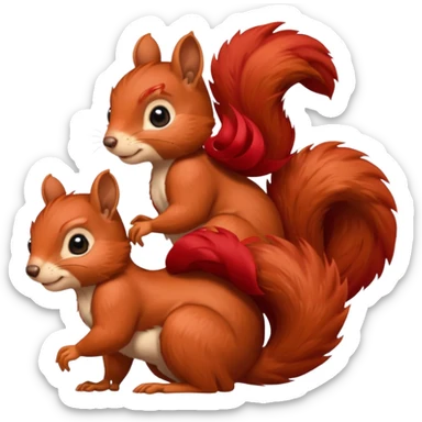 I would like a red feminine squirrel pack, bonus points if you can incorporate long curly red hair sticker