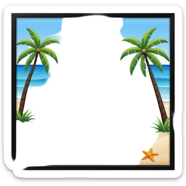 playa paisaje sin cuadros  sticker