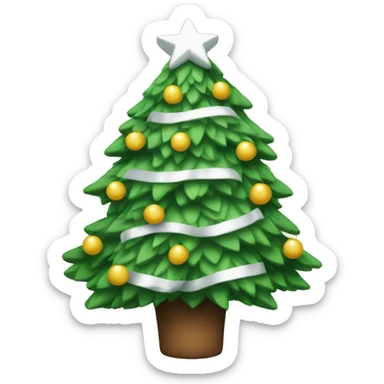 Christmas tree with white bows sticker