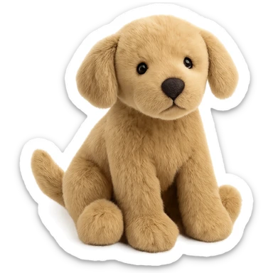cute golden retriever puppy jellycat plushie sticker
