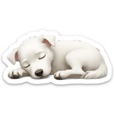White terrier sleeping sticker
