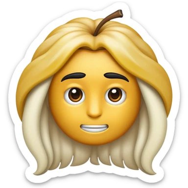 Emogi zumbir Apple cabelo longo preto com o braço estendido sticker