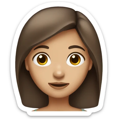 brunette girl with brown eyes straigh hair sticker