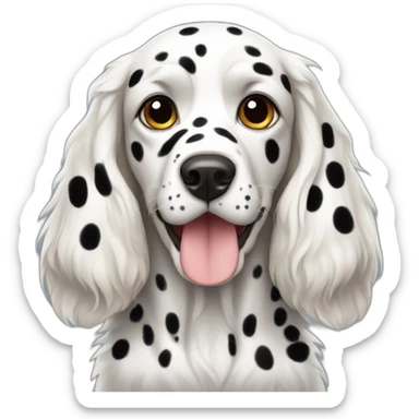a Russian spaniel that looks like a Dalmatian. sticker