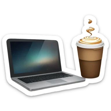 coffee and laptop cute sticker