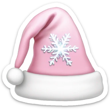 Light pink Santa hat with sparkly snowflakes  sticker