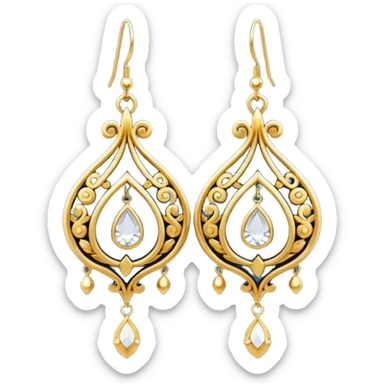 ornamental earrings sticker