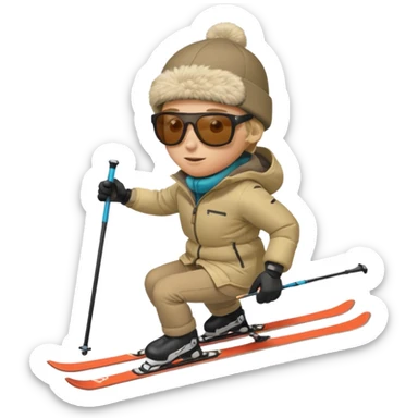 skiing downhill sticker