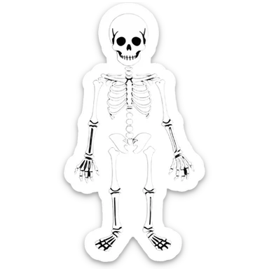 skeleton cartoonish sticker style sticker