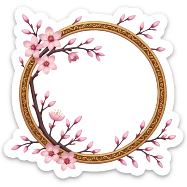 cherry blossom frame sticker