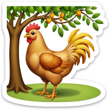 make the chicken bigger and remove the leaves from the tree sticker