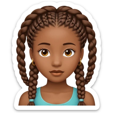 Black girl with goddess braids sticker