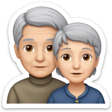 lo mismo que estas haciendo solo coloca alado de la abuela un hombre joven  sticker
