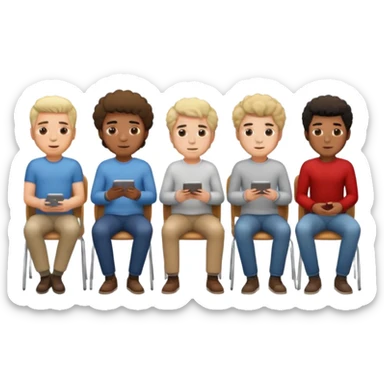 men with coily chairs sticker